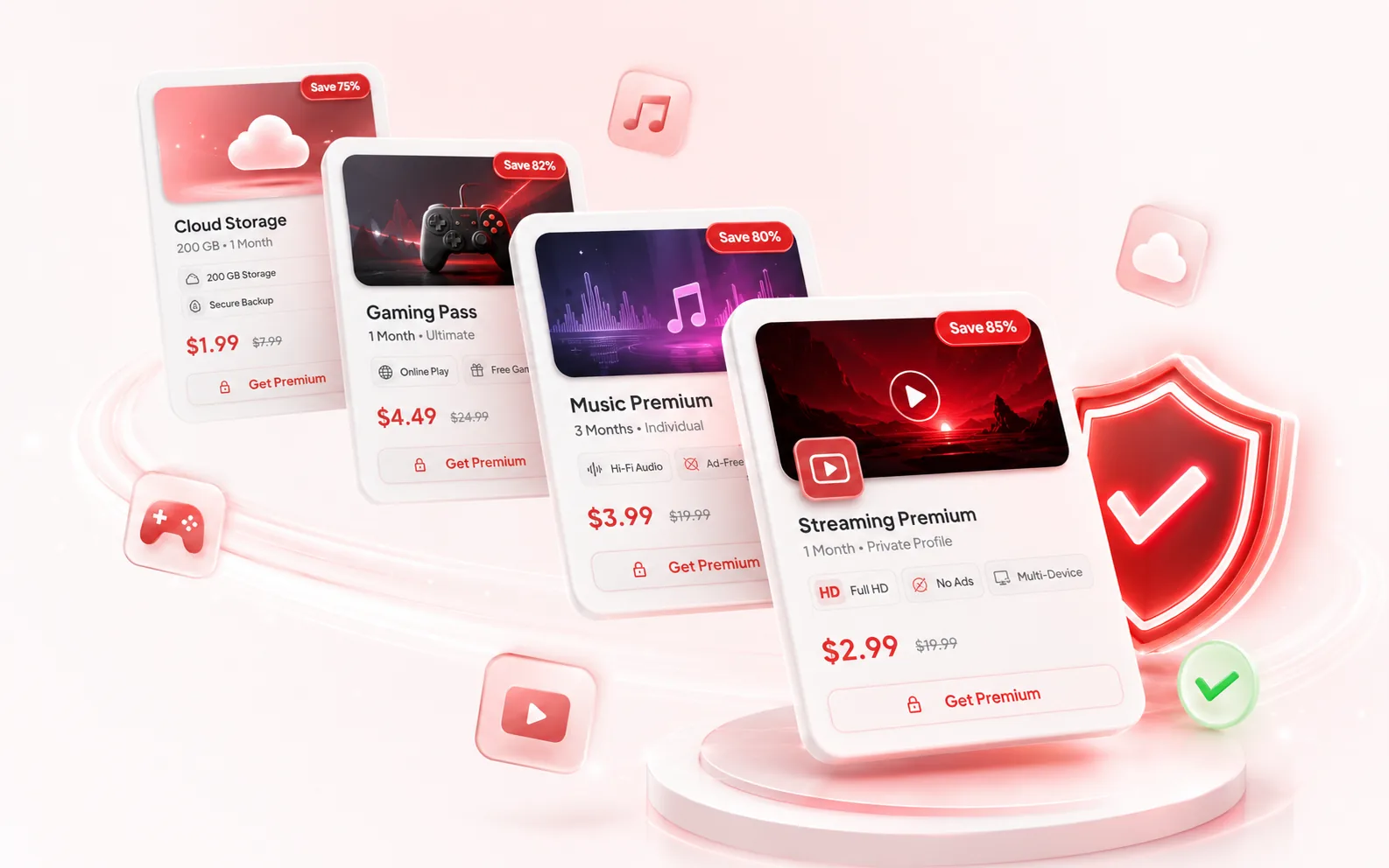 Generic premium subscription deal board illustration
